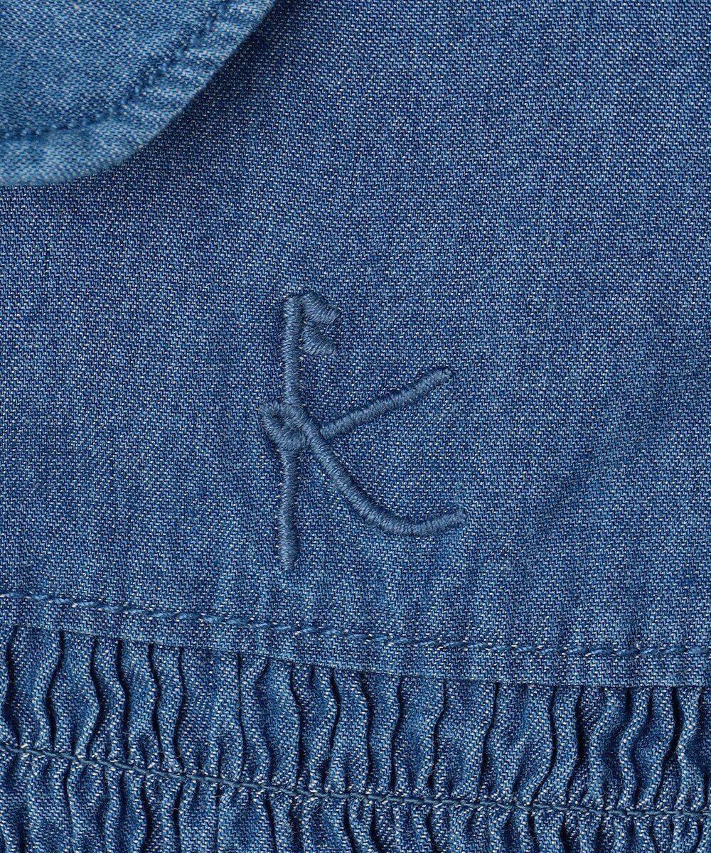 組曲 KIDS 【110-140㎝】 フラワーボタンデニムワンピース 