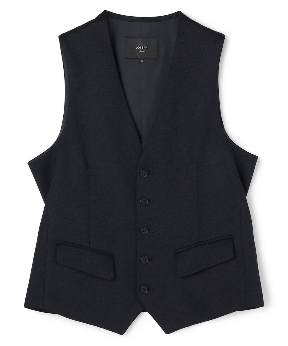 JOSEPH HOMME 新素材【ストレッチ/セットアップ対応】シルキーウールジャージー ジレ 