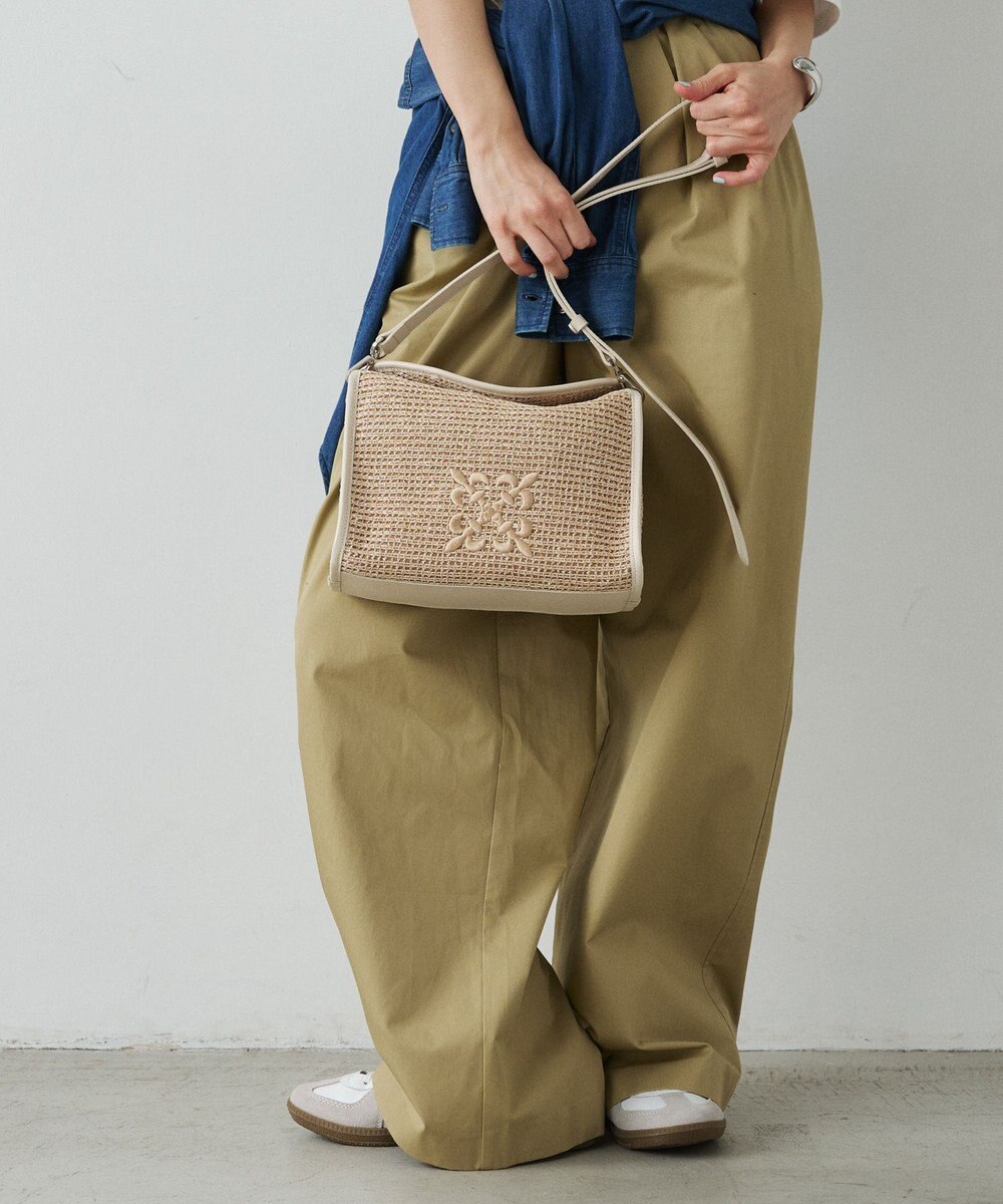 russet ナイロンラフィアショルダーバッグ(CE-1713) 