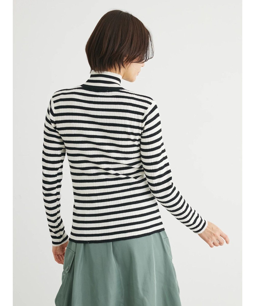 Green Parks ボーダーアソートモックネックニットプルオーバー 