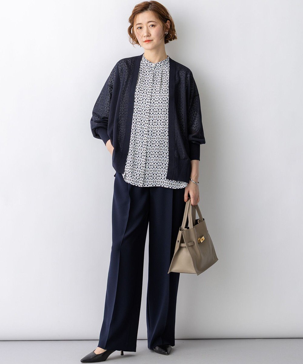 23区 L 【先行予約】シャイニーシアー フロントオープン カーディガン 