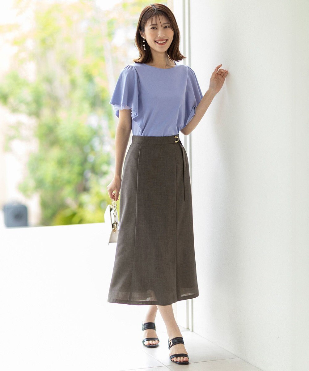 ANY SIS S 【接触冷感・UVケア】着映えフリルスリーブ カットソー 