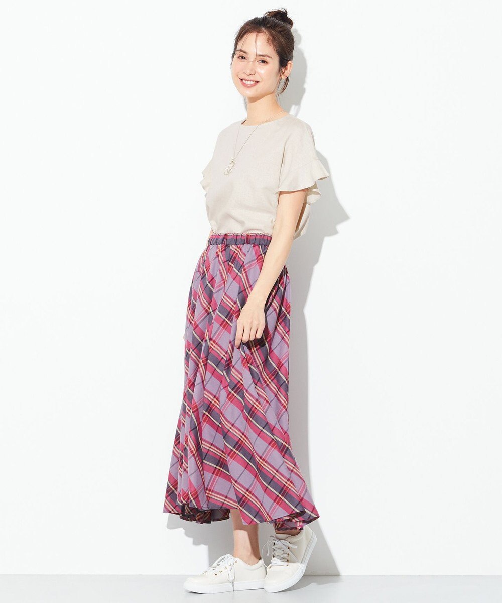 ANY 【洗える】ライトリネンクロスフレアスリーブ ブラウス 