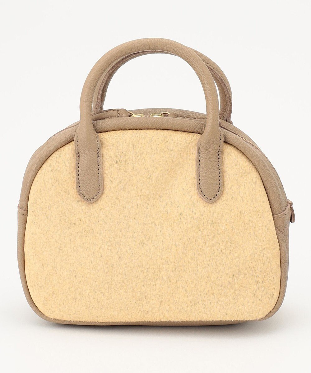 UNBILLION perche 牛革ハラコタイプ×ゴートハーフムーン2wayボストン 