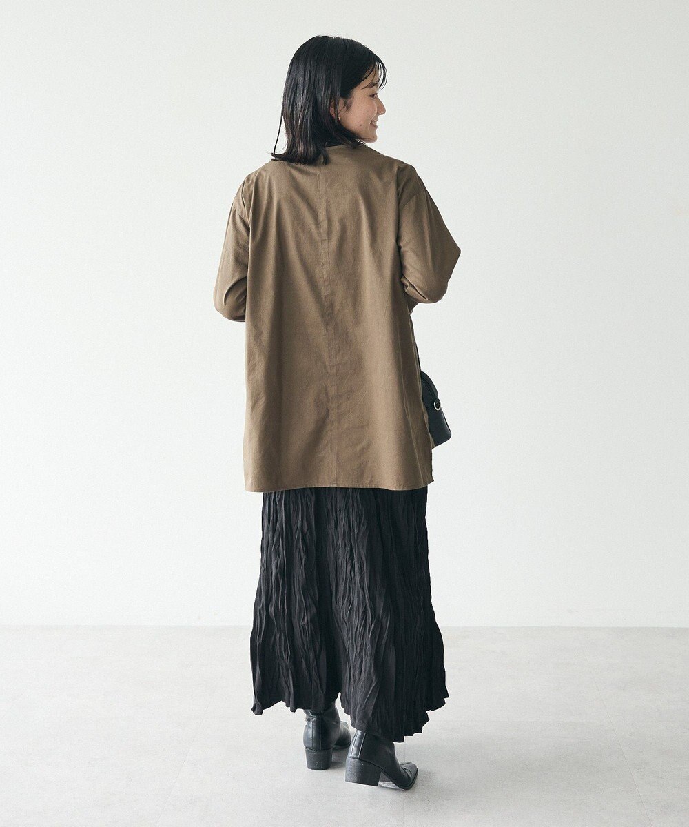 CRAFT STANDARD BOUTIQUE 刺繍入りツイルＶネックチュニック 