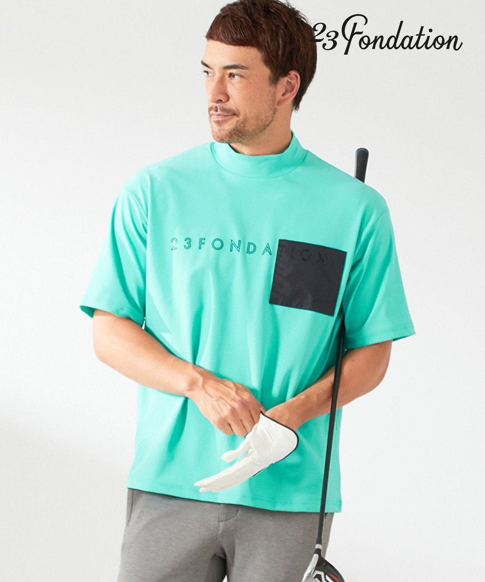 23区GOLF 【23Fondation/MEN】ストレッチメッシュ モック 