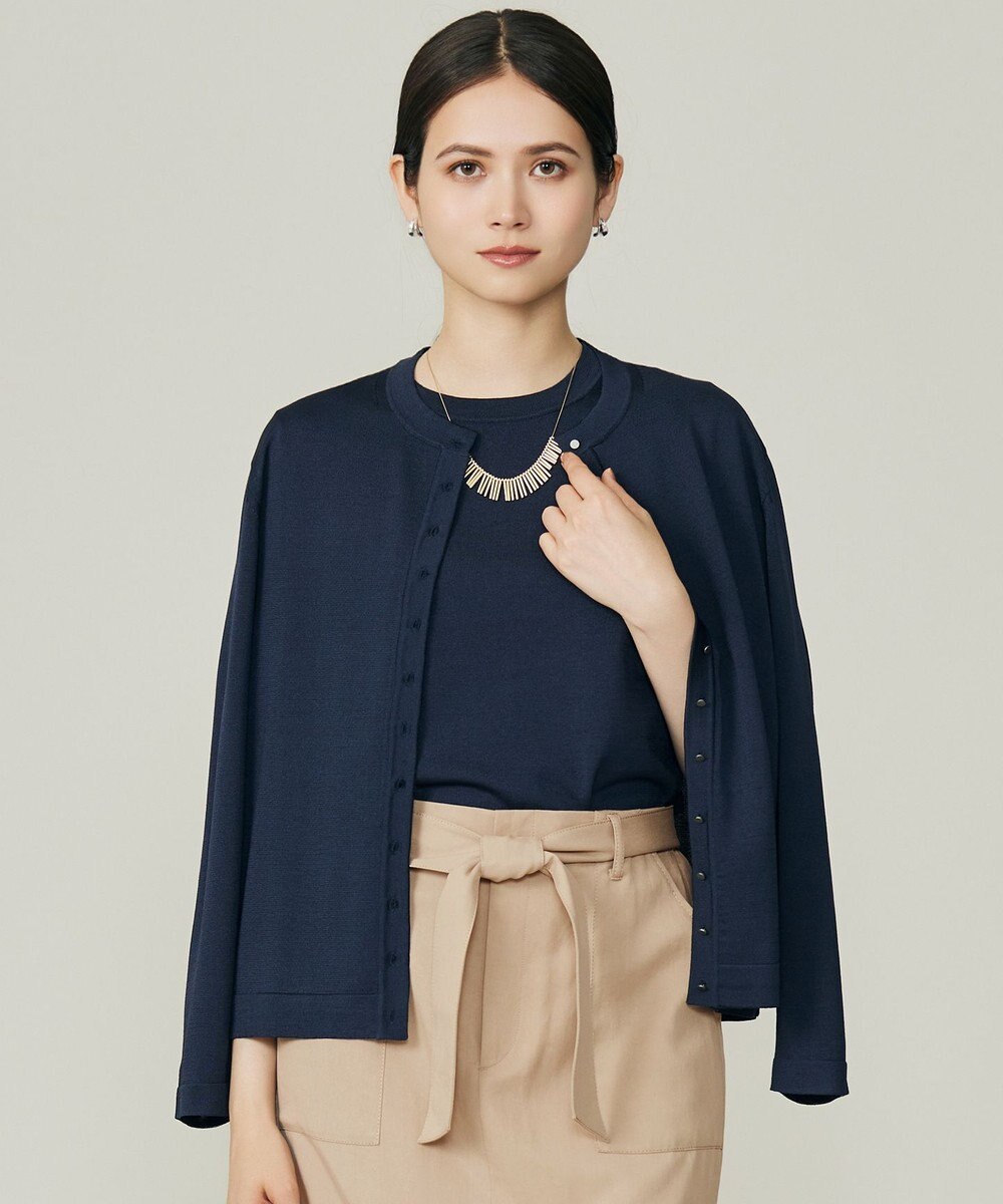 自由区 L 【アンサンブル対応】アセテートコットン カーディガン 