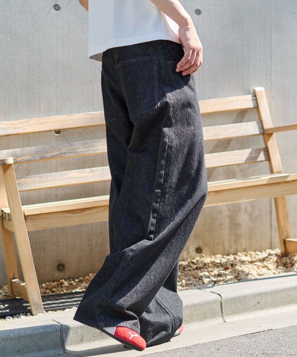 WEGO 【ユニセックス着用ITEM/SMLサイズ展開】エクストラバギーデニムパンツ 