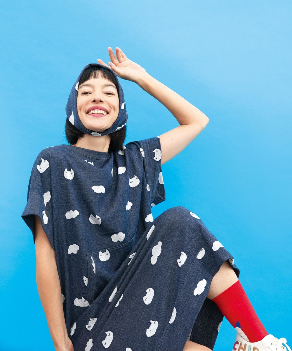 tsumori chisato SLEEP ツモリチサト ワンピース 綿100%(本体) ジャカード 4分袖 ロング丈 レディース UNX105/ワコール 