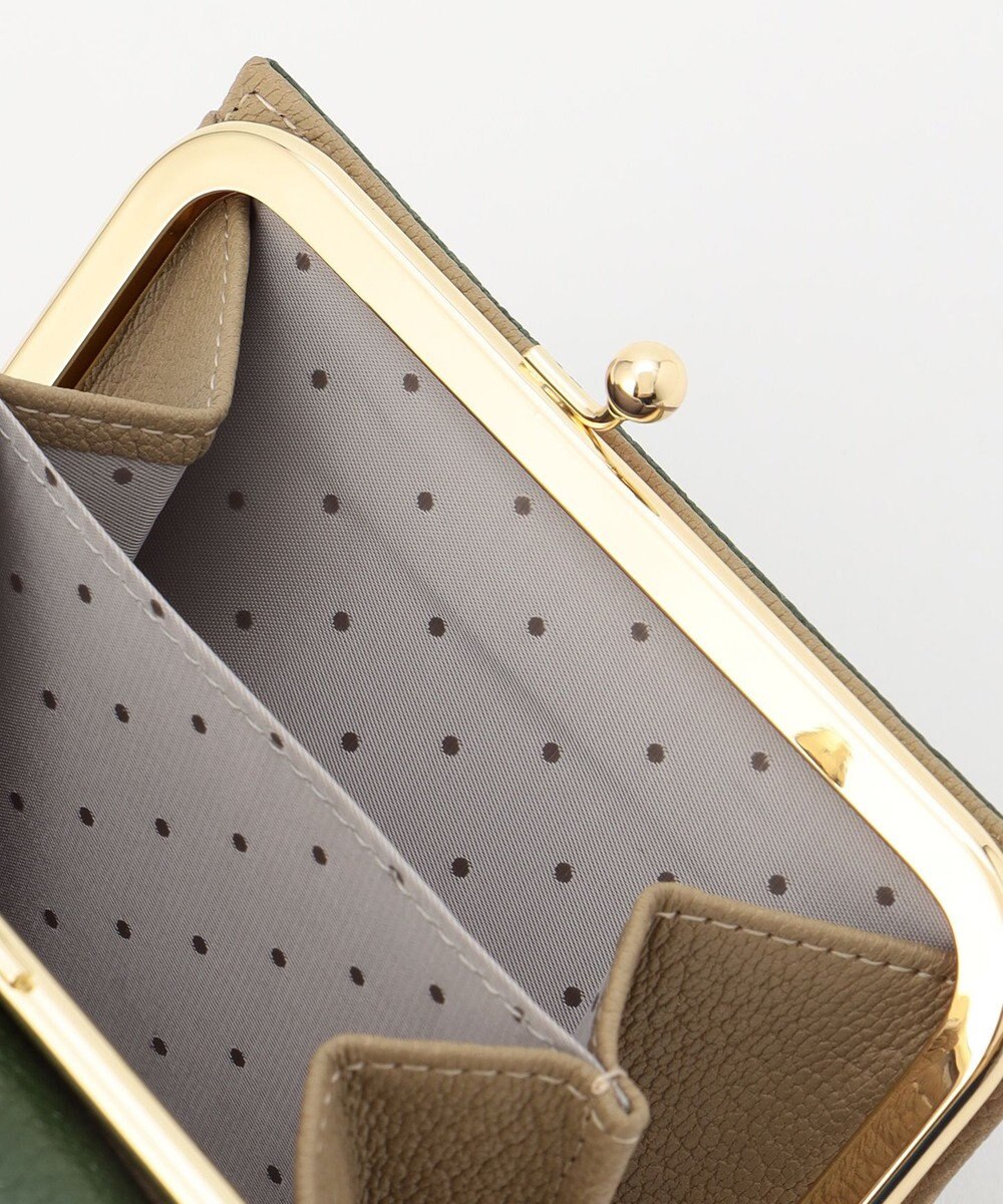 UNBILLION ペルケ perche トリミング配色外ガマ二つ折り財布 