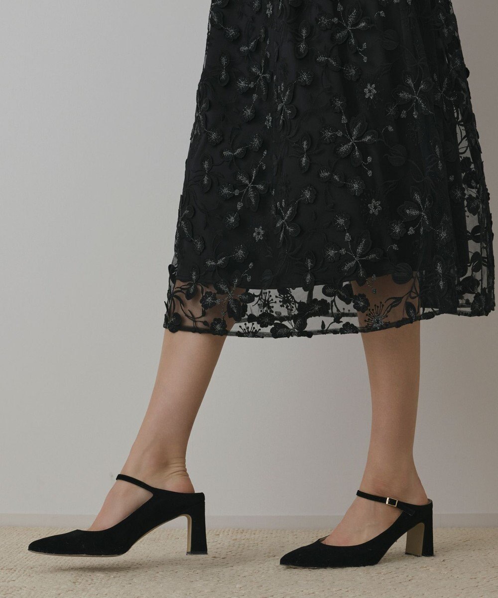 GRACE CONTINENTAL フラワ－フレアドレス 