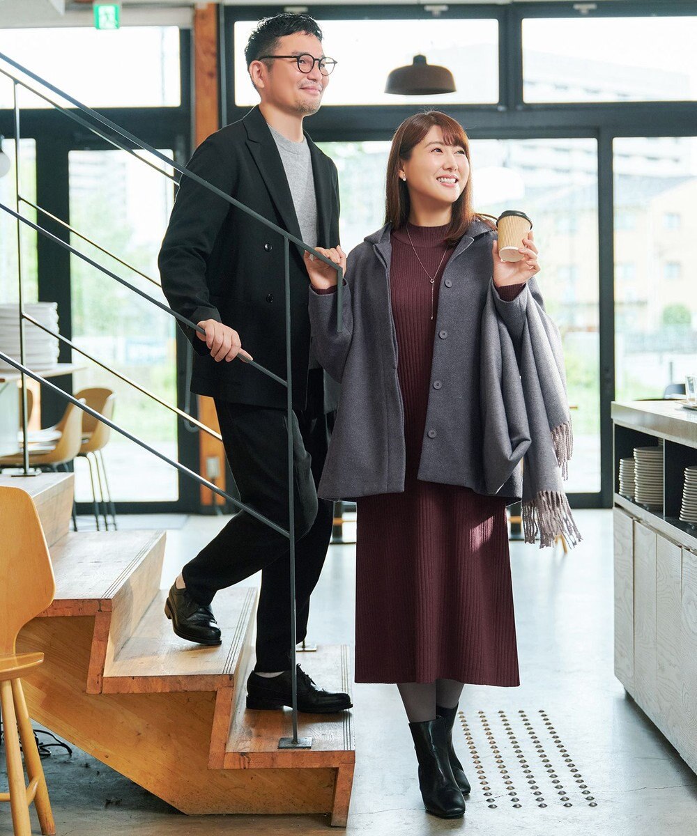 Tiaclasse 【安めぐみさん着用・新色追加】リブ切替ニットワンピース 