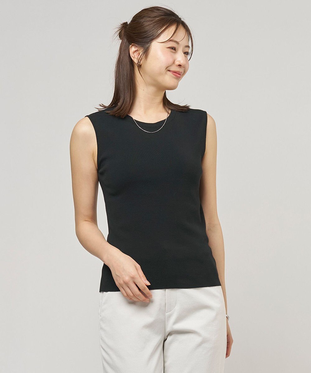 J.PRESS LADIES 【レイヤードスタイルに】FINE COTTON SLEEVELESS タンクトップ 