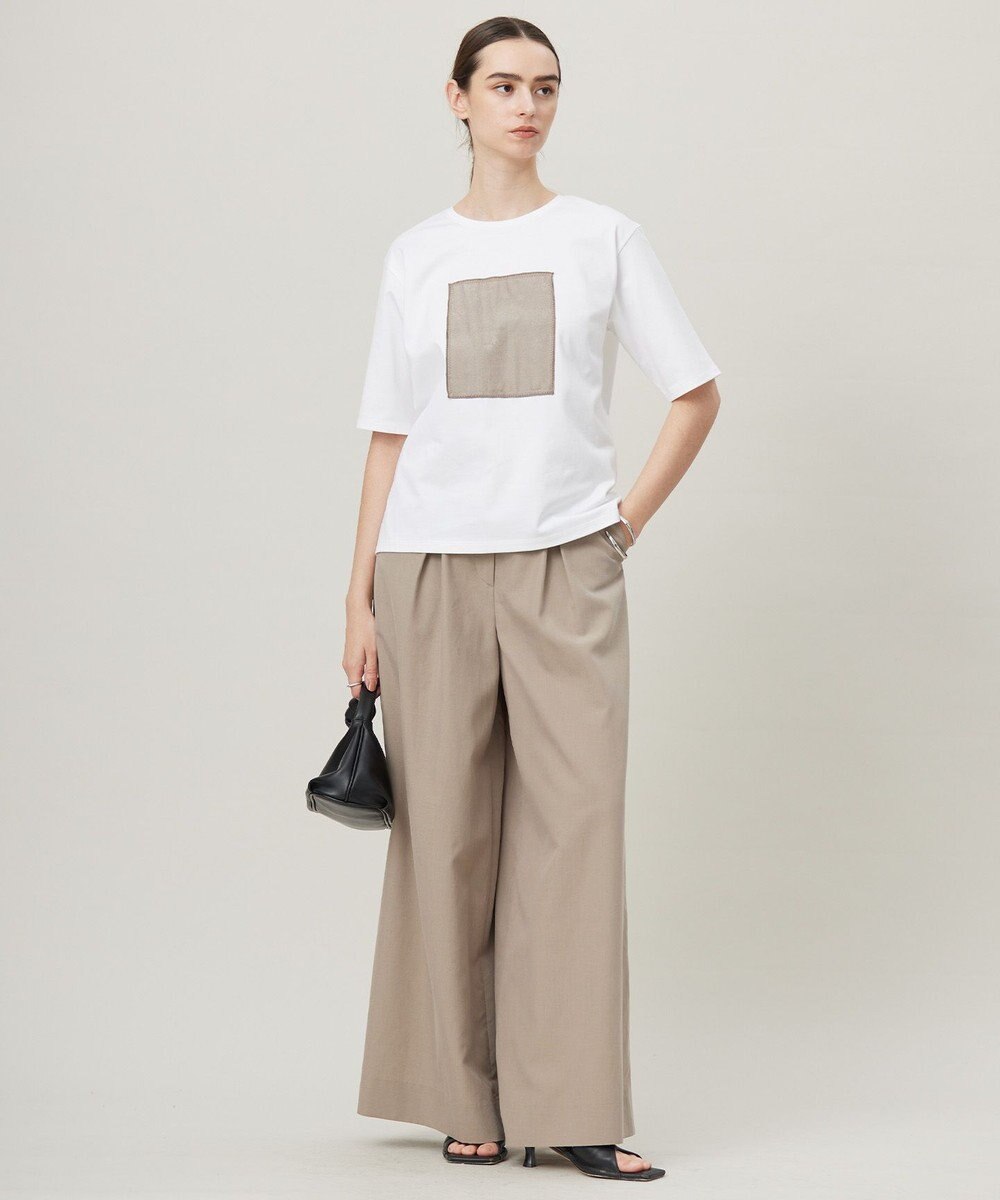 ICB 【日本製・接触冷感・UVケア・洗える】ペイズリーレノクロス TEE 