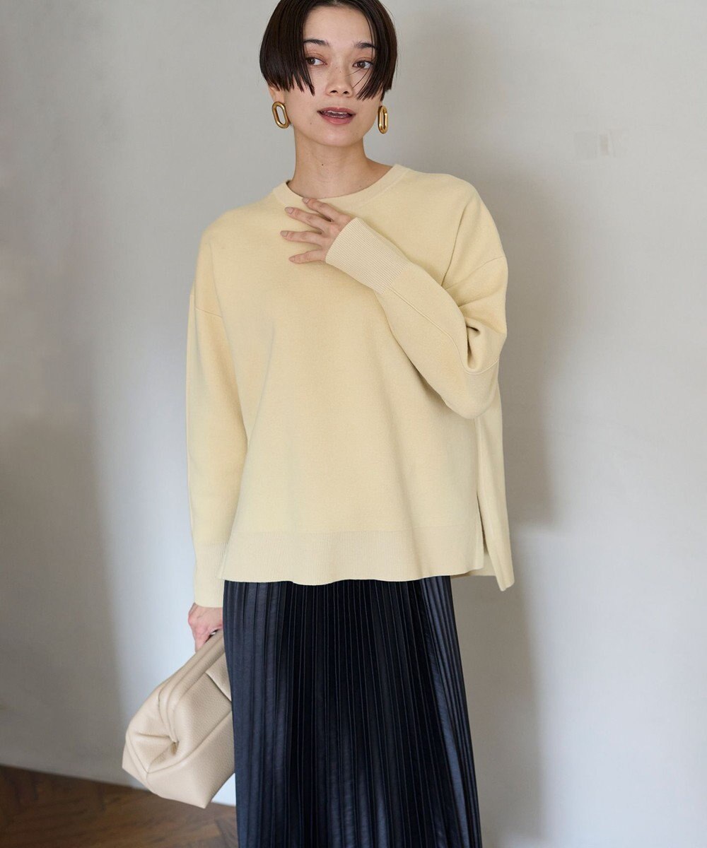 UNFILO 【洗える】スポンジ ニット プルオーバー 