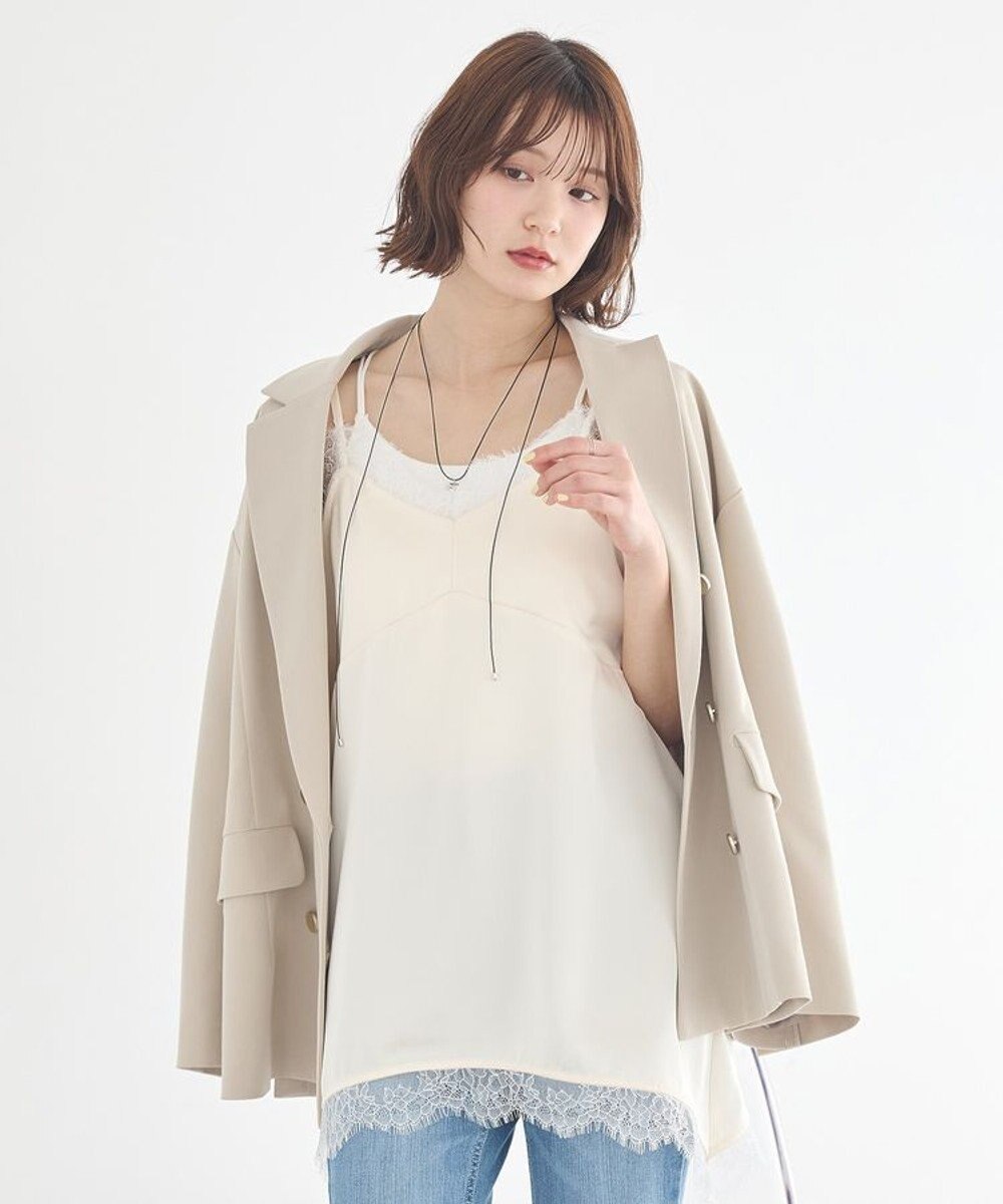 earth music&ecology 【予約】ランジェリーライクレースキャミ 