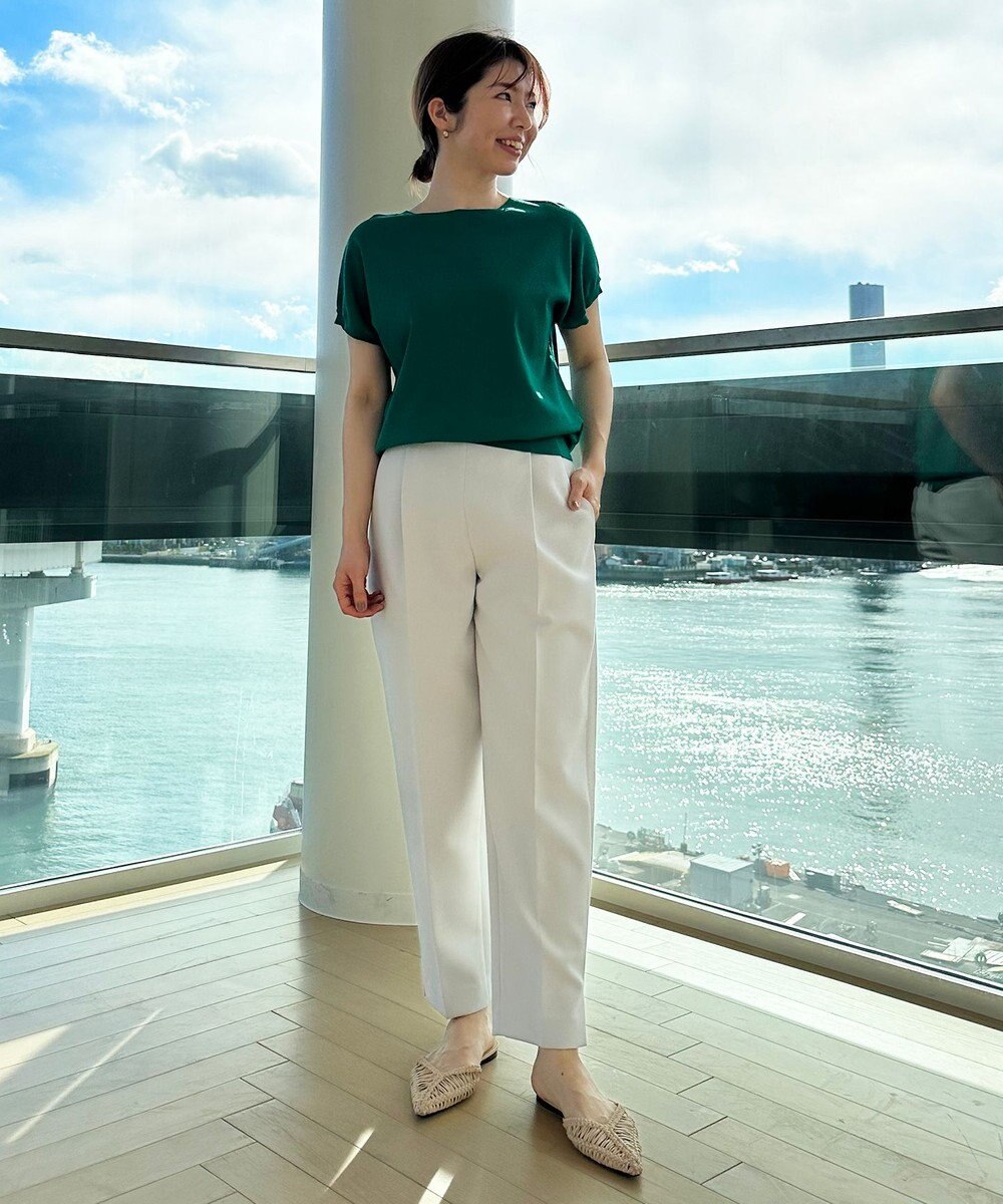 UNFILO 【VERY.3月号掲載/洗える/ストレッチ】ハイウエストカラーパンツ 