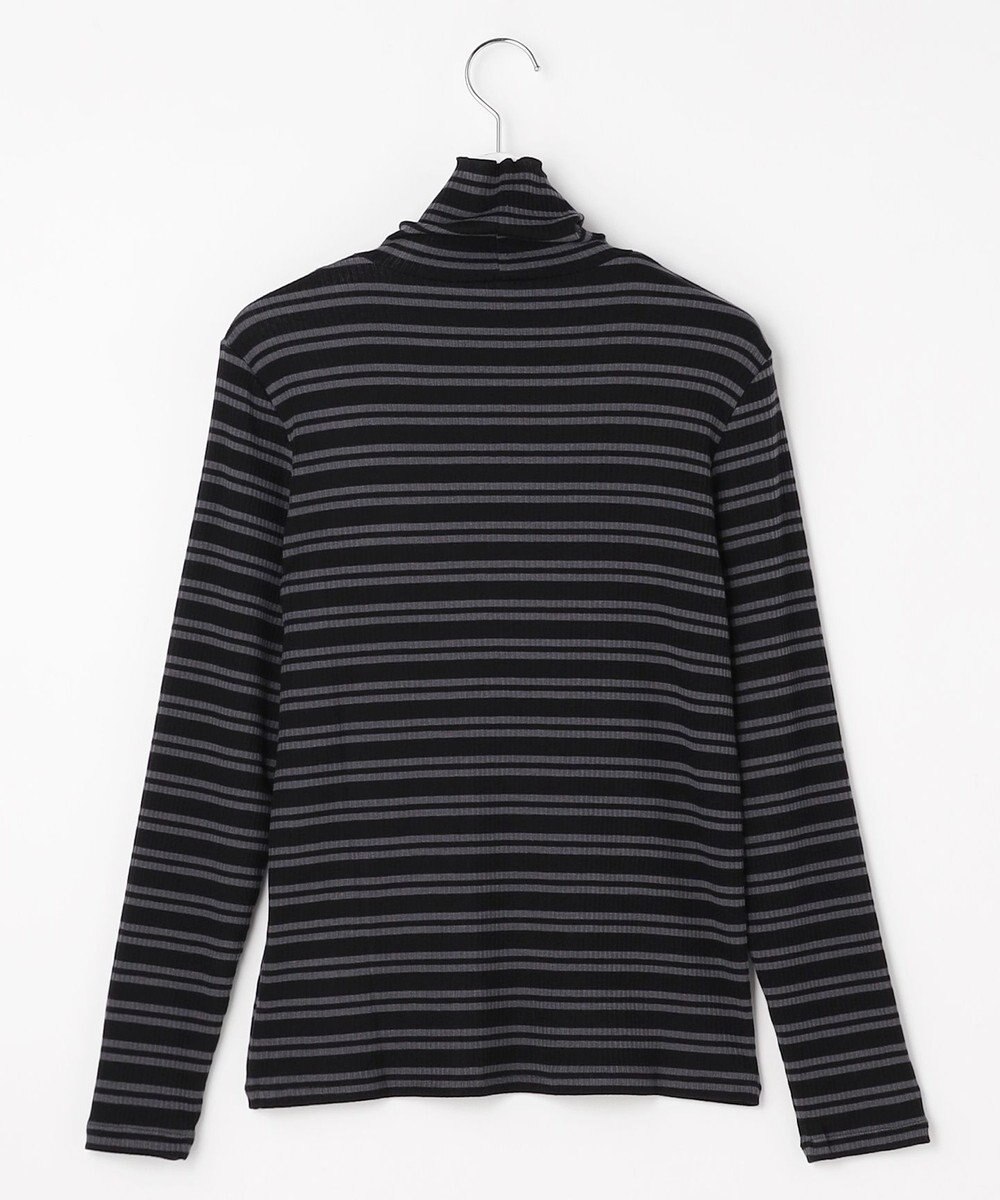 J.PRESS LADIES カシミヤシルク シアーリブ ボーダー タートル カットソー 