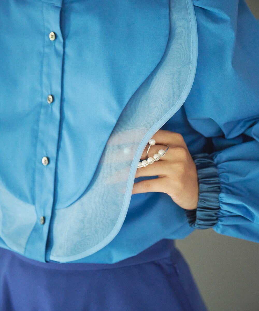 #Newans 【洗濯機可能】ウェイビービブデザインブラウス 