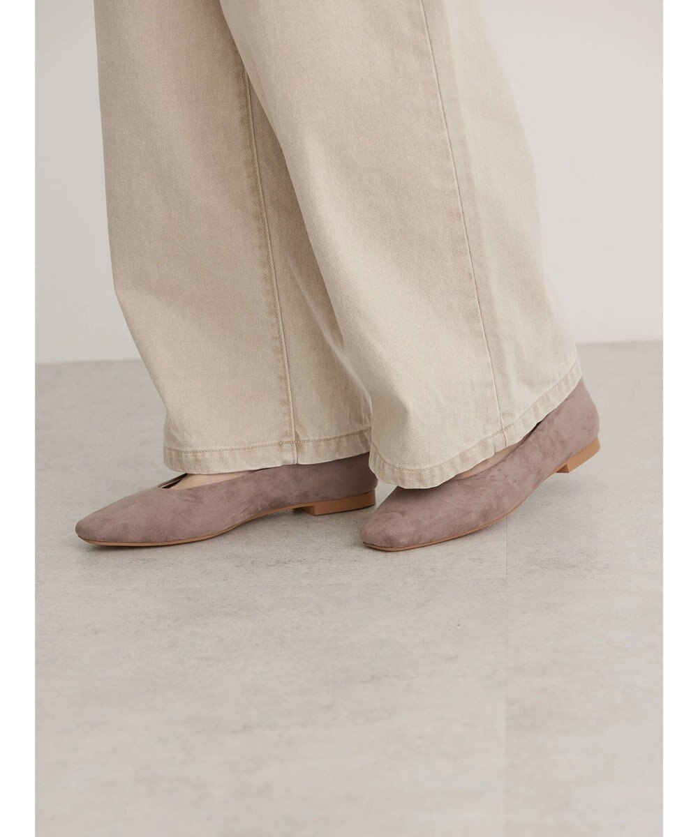 AMERICAN HOLIC 【整履き】スクエアトゥスェードフラットシューズ 