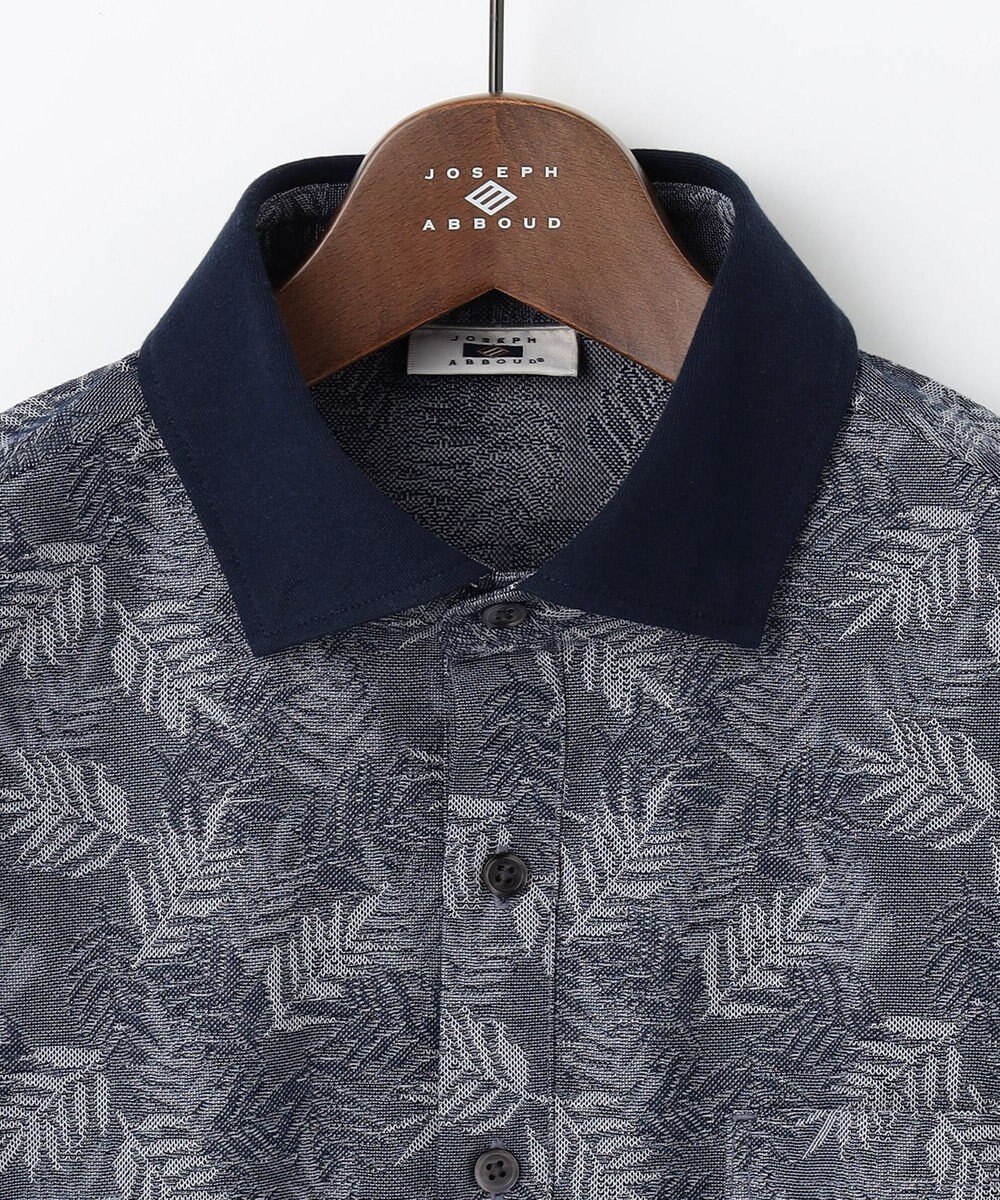 JOSEPH ABBOUD 【吸水速乾】リーフ柄ジャガード 半袖 ポロシャツ 