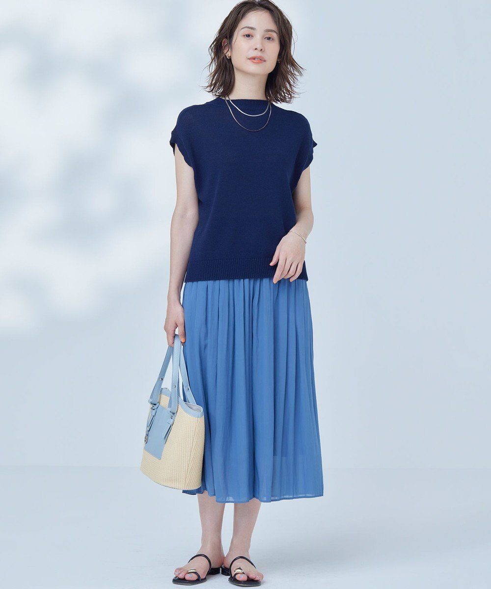 組曲 L 【WEB限定】シアープリーツライクシフォン パンツ 