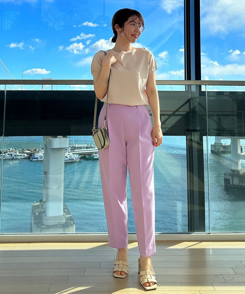 UNFILO 【VERY.3月号掲載/洗える/ストレッチ】ハイウエストカラーパンツ 