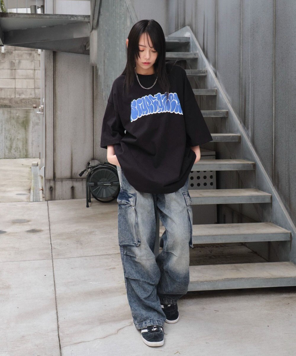 WEGO 【ユニセックス着用ITEM】デニムイージーカーゴパンツ 