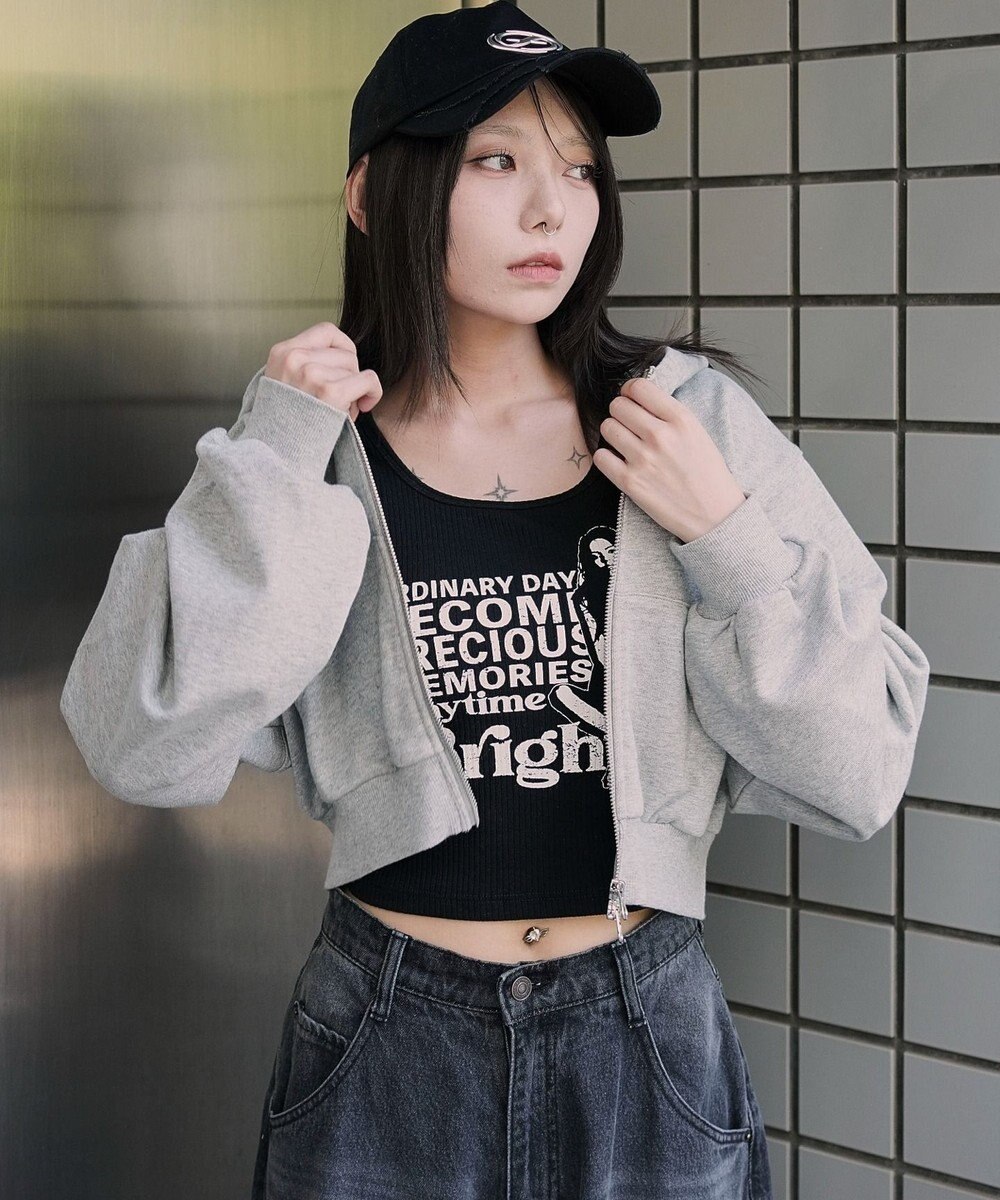 WEGO ショートZIPパーカー 