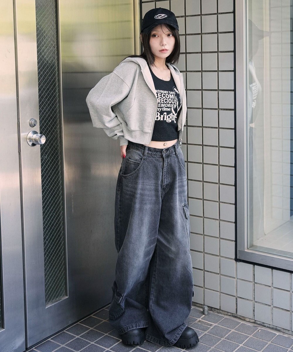 WEGO ショートZIPパーカー 