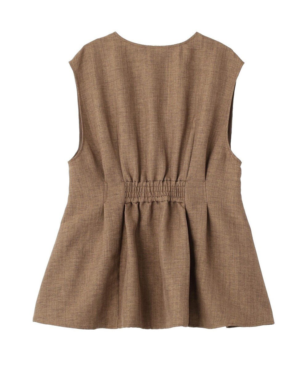 AMERICAN HOLIC 【イージーケア】リネンライクペプラムベスト 