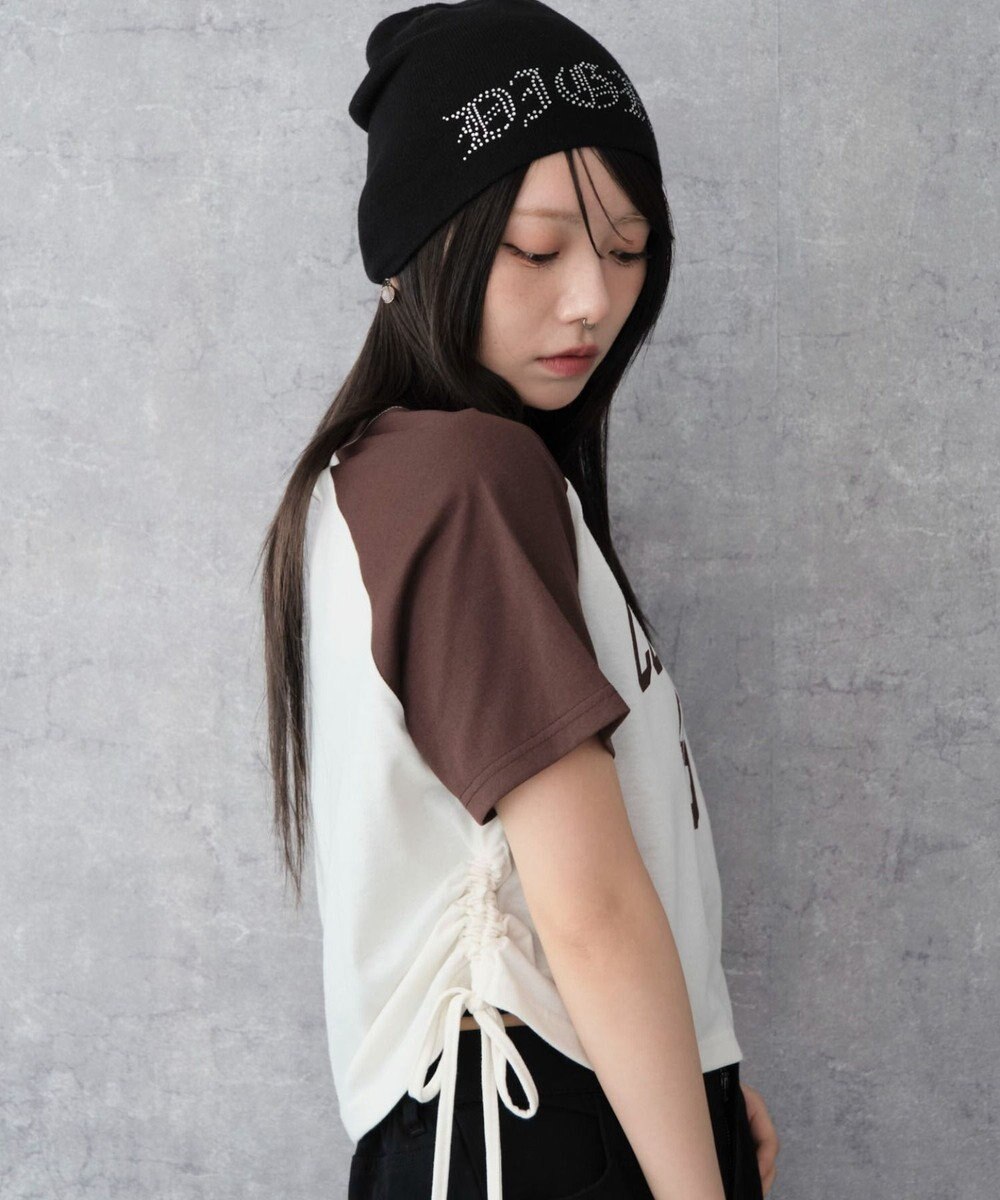 WEGO グラフィックショートサイドリボンドロストT 