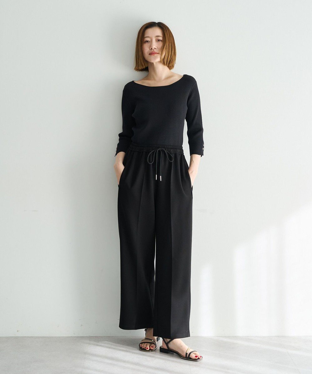 YECCA VECCA 袖釦7分袖リブニット 