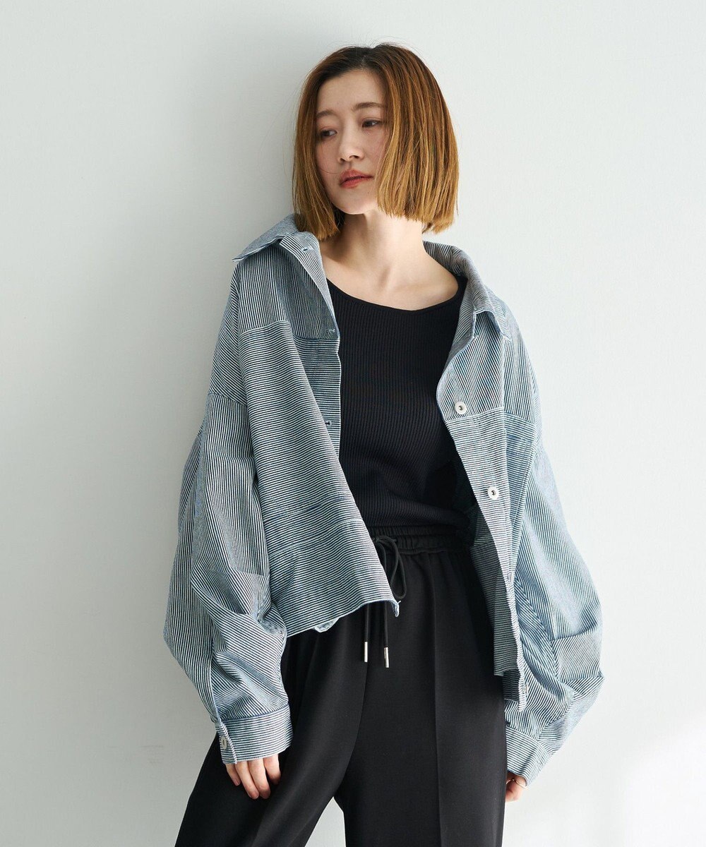 YECCA VECCA 袖釦7分袖リブニット 