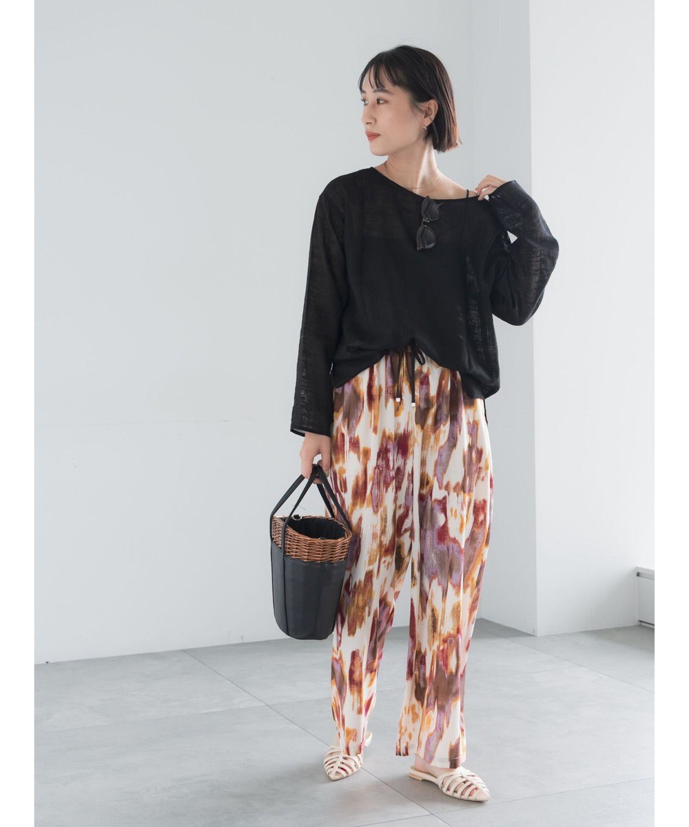 Te chichi レーヨンリネンメッシュシャツ 