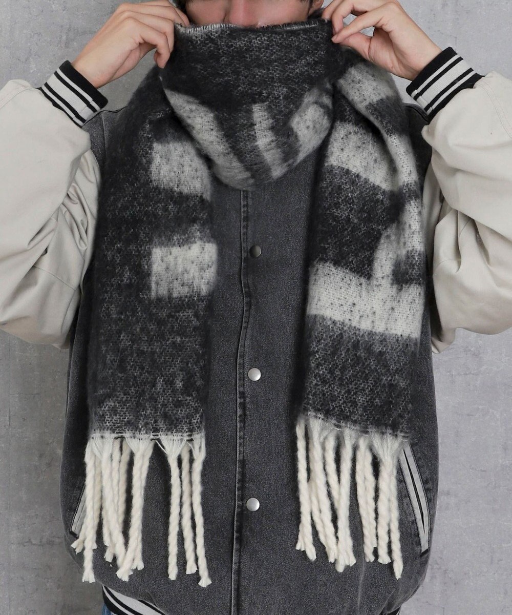 WEGO 【マフラー/ユニセックス着用】ワイドフリンジストール 