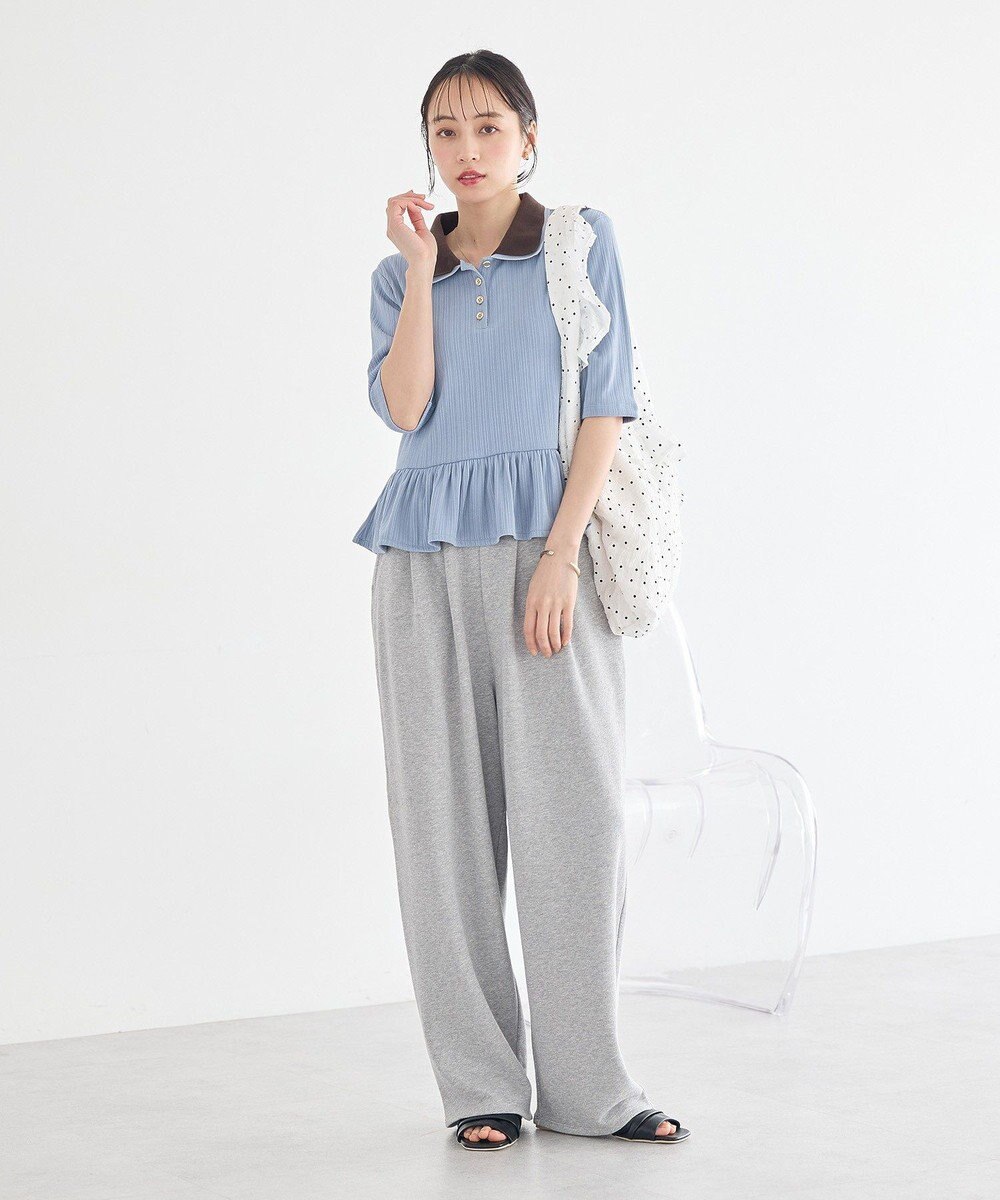 earth music&ecology ダブル衿ペプラムプルオーバー 