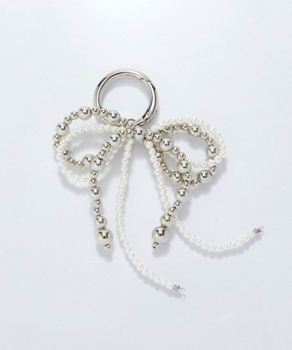 Phoebe メタルパールリボンバッグチャーム 