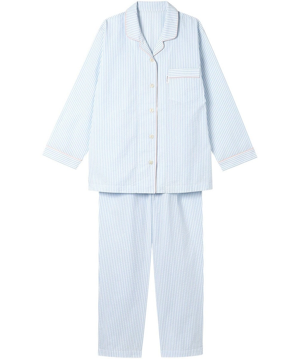 ワコール／睡眠科学 パジャマ 長袖 長ズボン 綿100%(本体) サッカー素材 レディース YDX344 睡眠科学／ワコール 