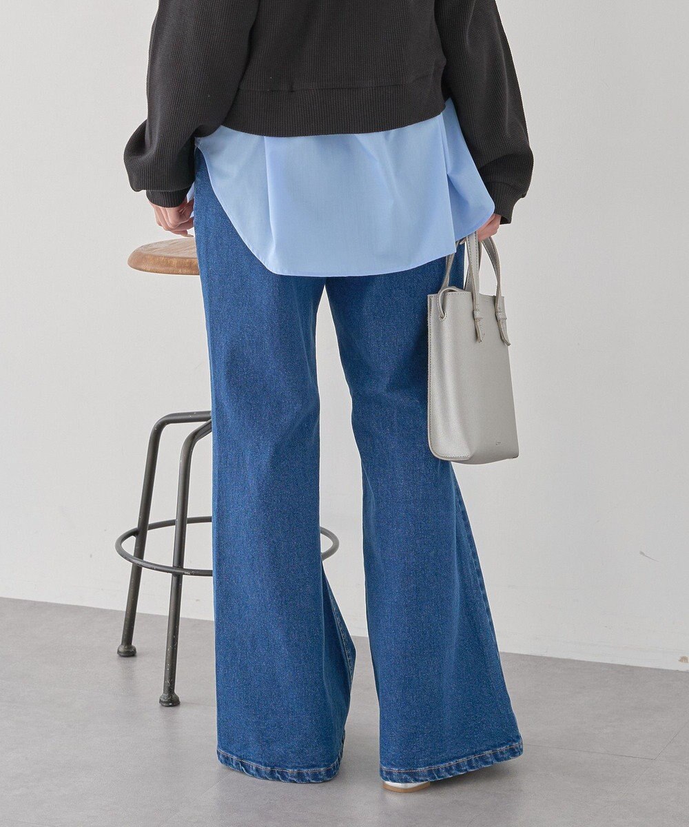 earth music&ecology 切り替えフレアデニムパンツ 