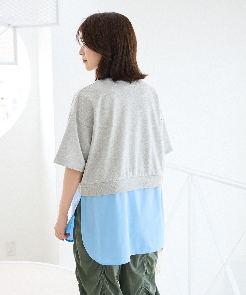 Green Parks 裾タックミニ裏毛シャツドッキングチュニック 