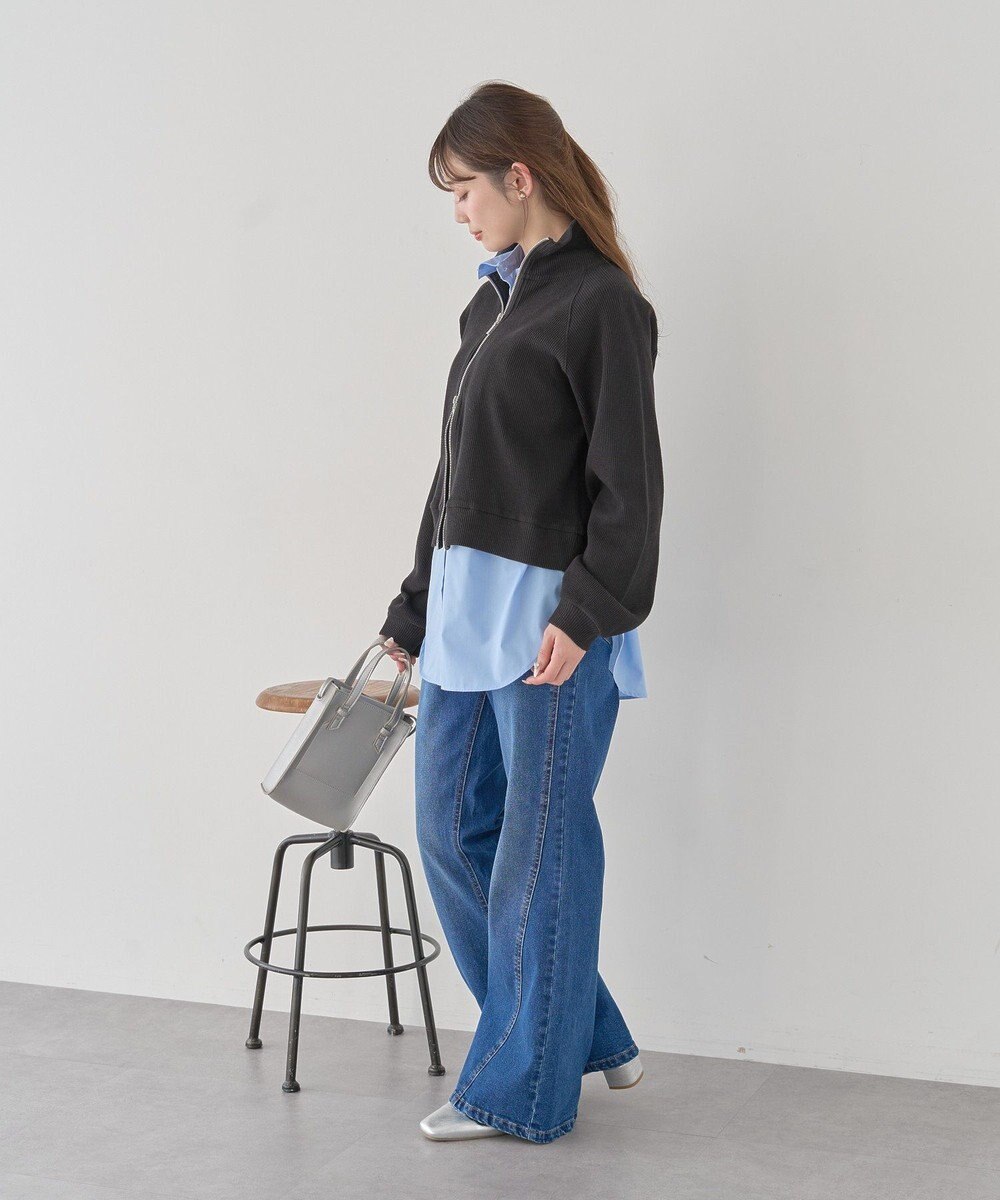 earth music&ecology 切り替えフレアデニムパンツ 