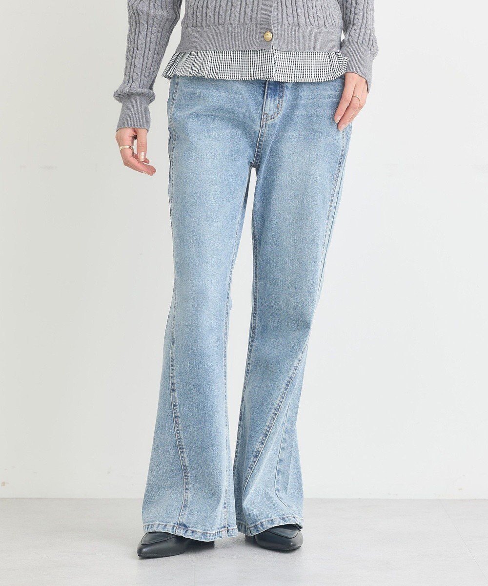 earth music&ecology 切り替えフレアデニムパンツ 