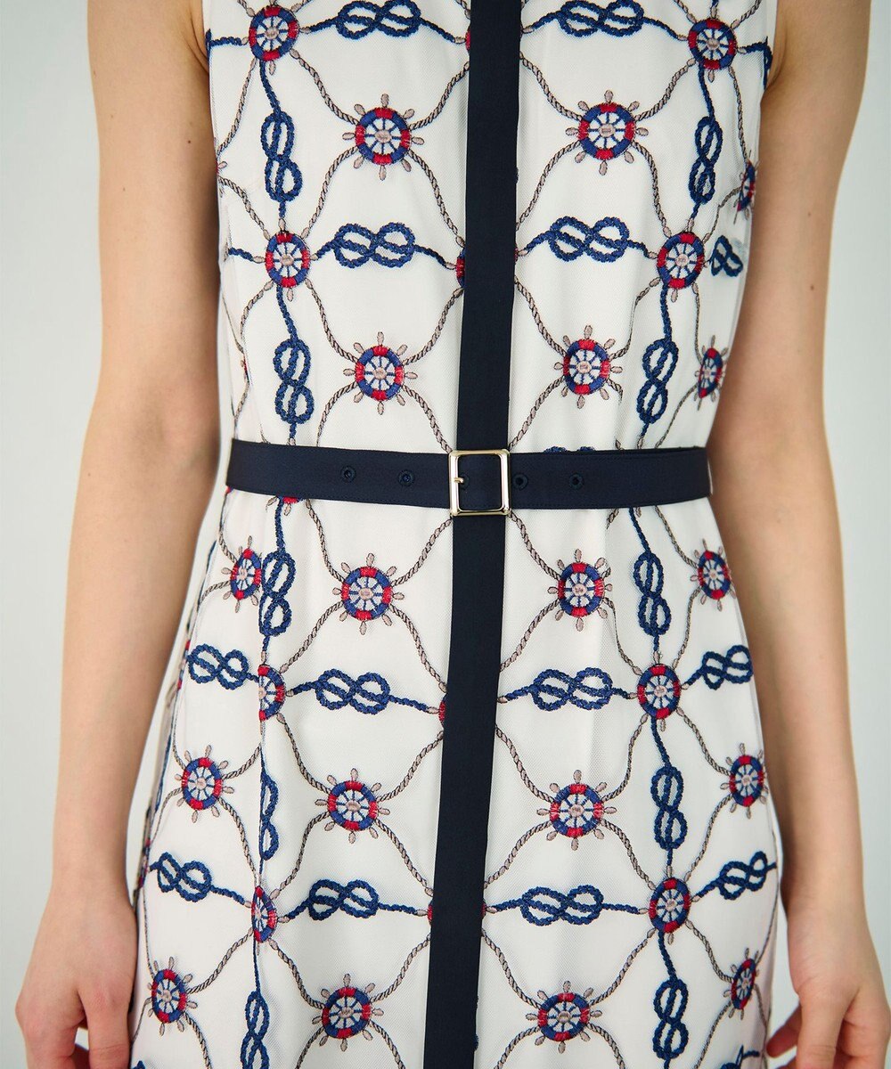 GRACE CONTINENTAL マリン刺繍チュールワンピース 