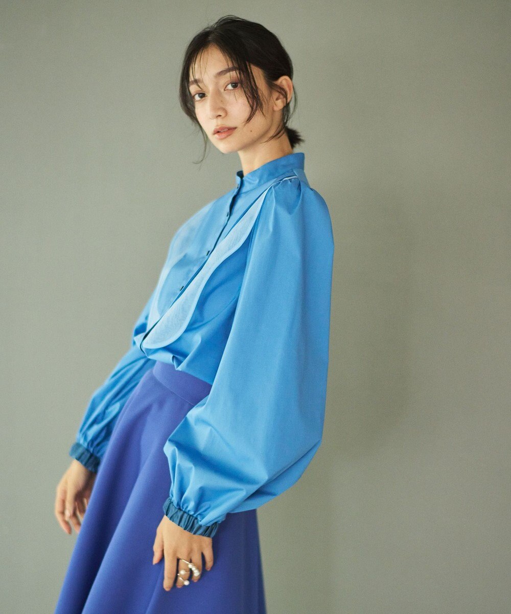 #Newans 【洗濯機可能】ウェイビービブデザインブラウス 