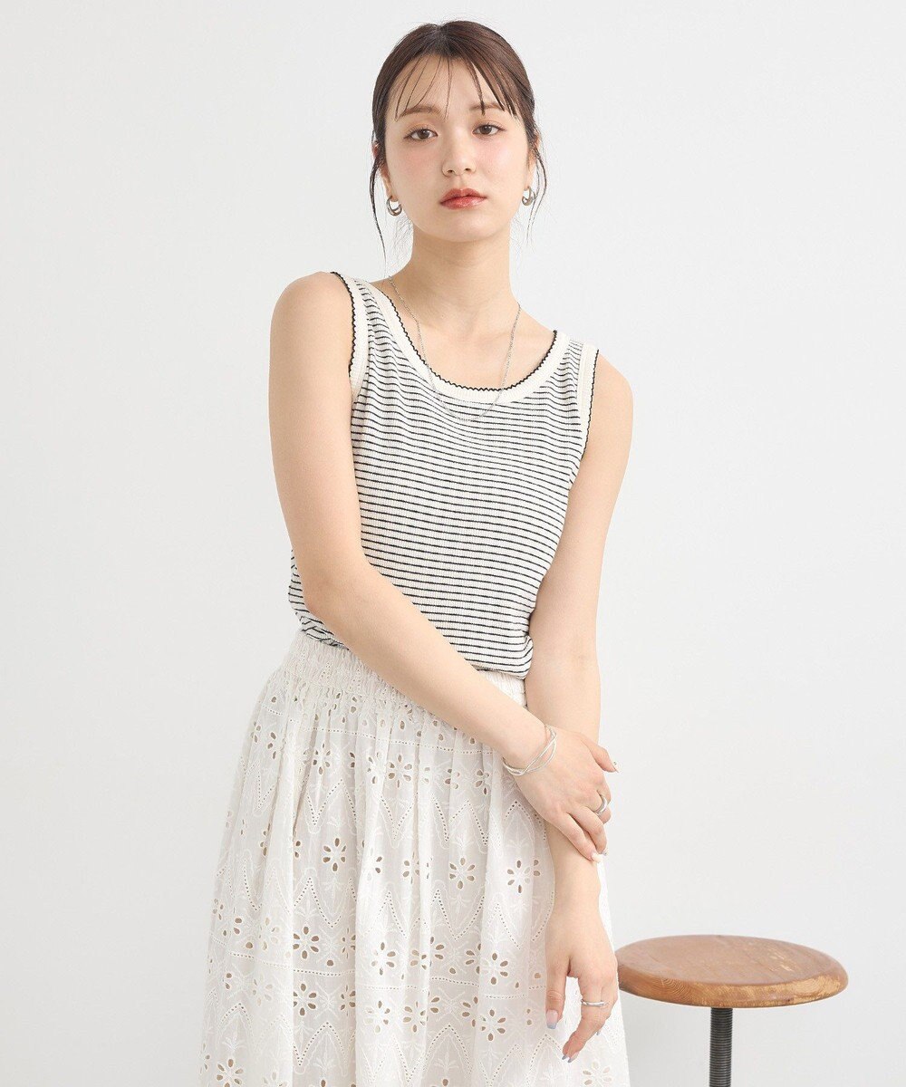 earth music&ecology ピコトリミングタンクトップ 