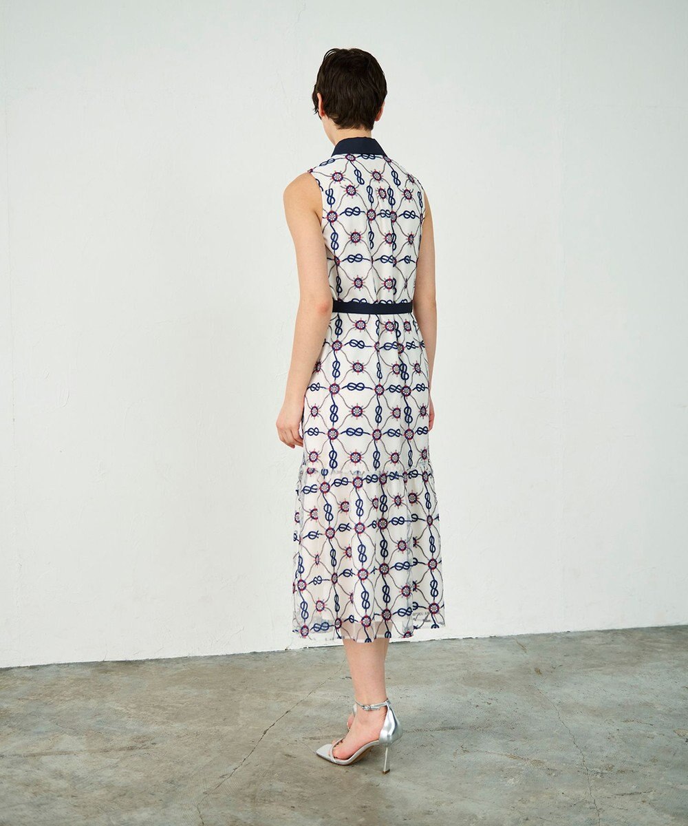 GRACE CONTINENTAL マリン刺繍チュールワンピース 