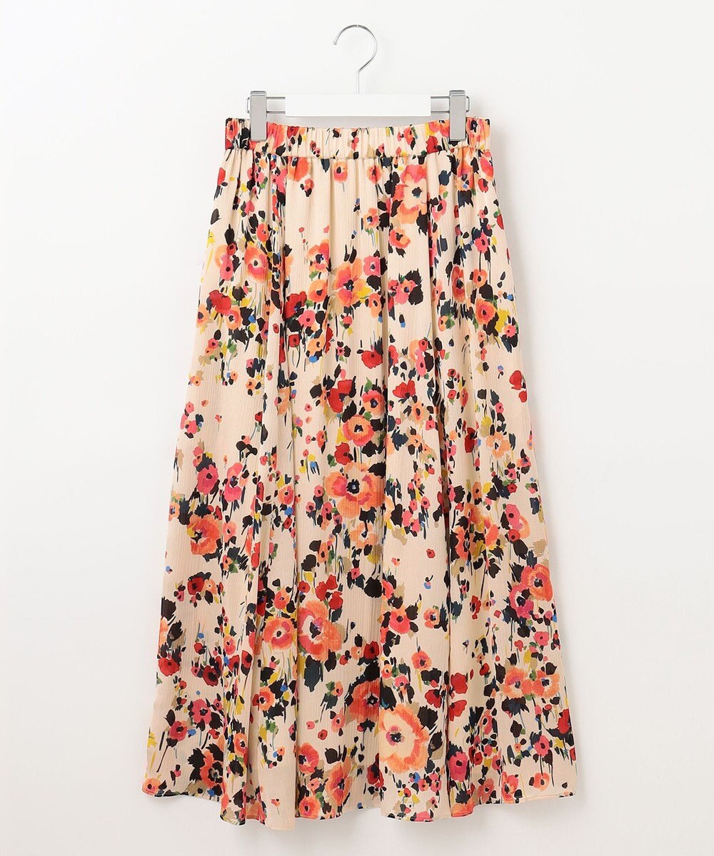 自由区 【XSサイズ～/洗える】ERICA楊柳プリント ギャザースカート 