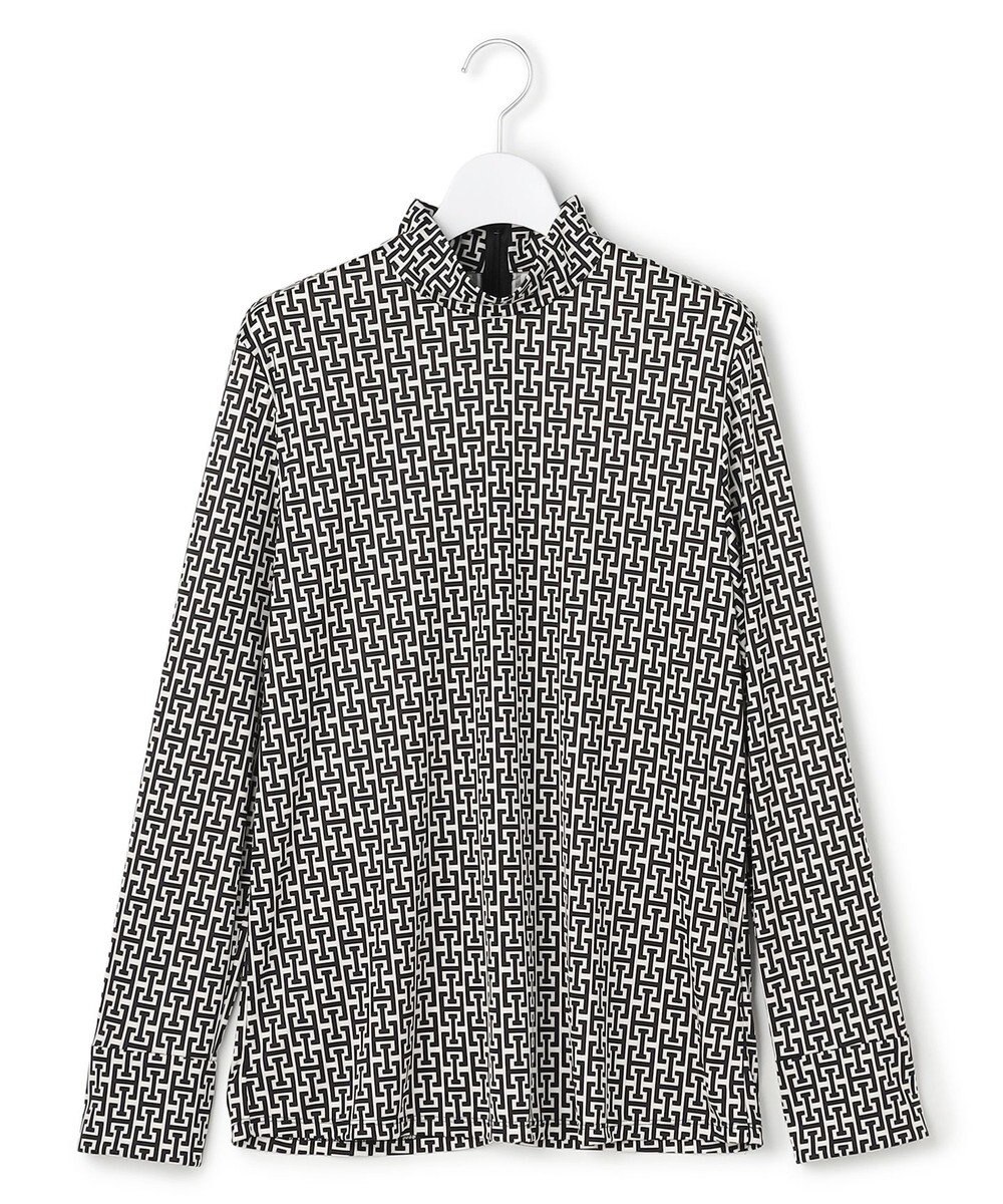 ICB 【30th ANNIVERSARY】 モノグラムプリントスムース ボウタイブラウス 