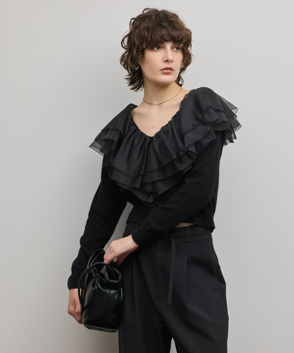 GRACE CONTINENTAL フリルニットカーディガン 